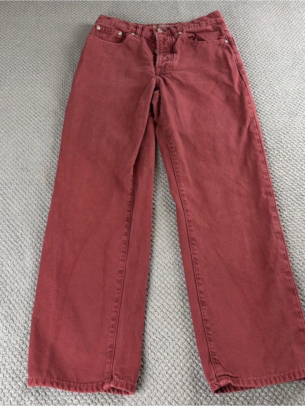 Stussy classic Maroon jeans button fly 28